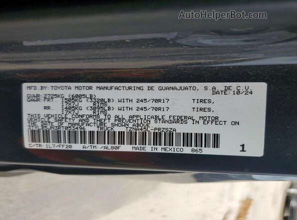 3TYLB5JN3RT053496 2024 TOYOTA TACOMA Gray Vista del compartimento del motor
