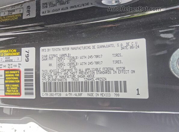 3TYLB5JN9RT040378 2024 TOYOTA TACOMA Black Engine compartment view