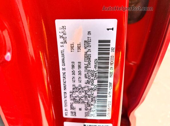 3TYLC5LN3ST040151 2025 TOYOTA TACOMA Red Շարժիչի բաժամունքի տեսք