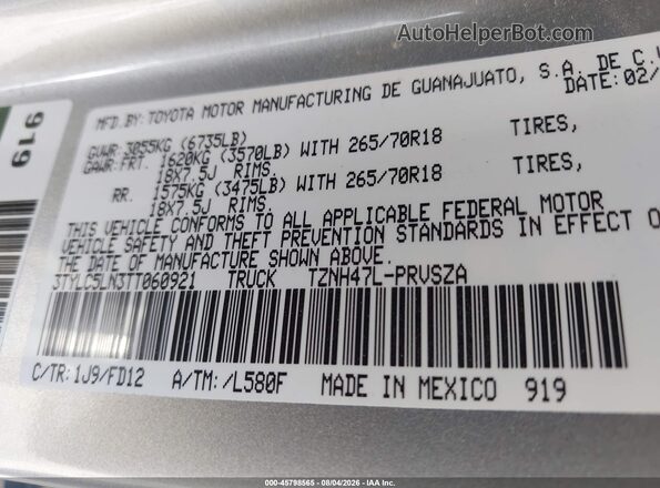 3TYLC5LN3TT060921 2026 TOYOTA TACOMA HYBRID Silver Engine compartment view
