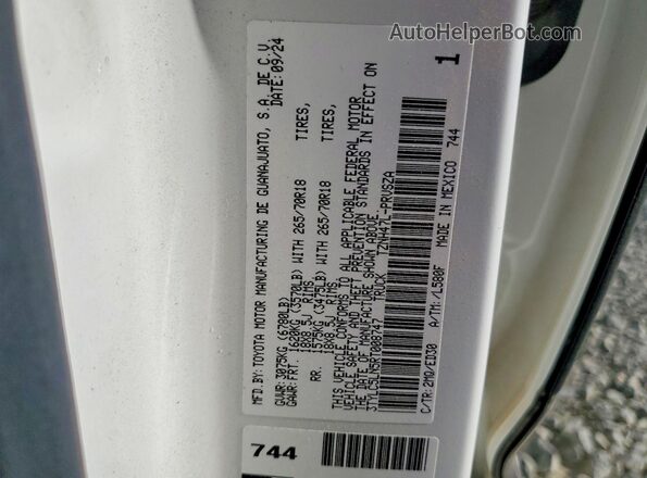 3TYLC5LN5RT008747 2024 TOYOTA TACOMA White Вид наклейки з VIN-кодом