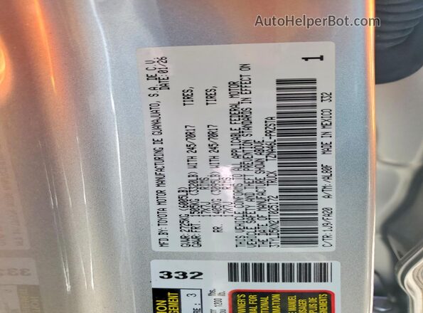3TYLD5KN2TT025172 2026 TOYOTA TACOMA Silver ძრავის განყოფილების ხედი