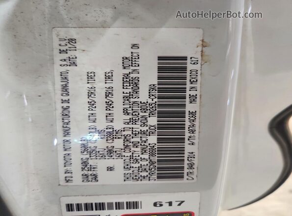 3TYRX5GN0MT008043 2021 TOYOTA TACOMA White Вид наклейки з VIN-кодом