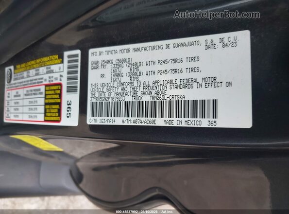 3TYRX5GN2PT079233 2023 TOYOTA TACOMA Gray Շարժիչի բաժամունքի տեսք