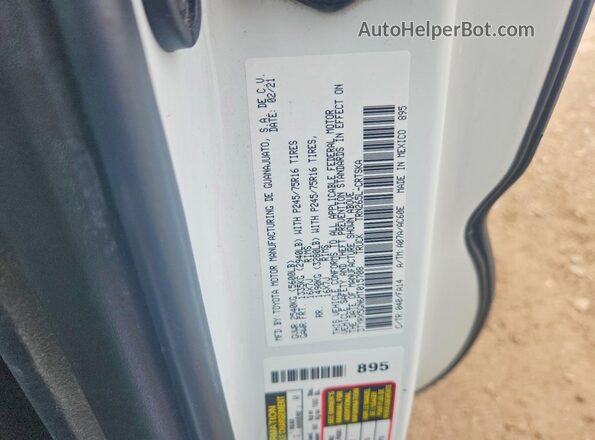 3TYRX5GN6MT015708 2021 TOYOTA TACOMA White ძრავის განყოფილების ხედი