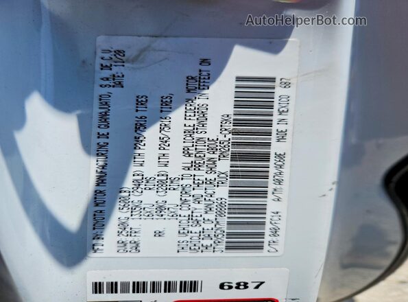 3TYRX5GN7MT008069 2021 TOYOTA TACOMA Белый Вид наклейки с VIN-кодом