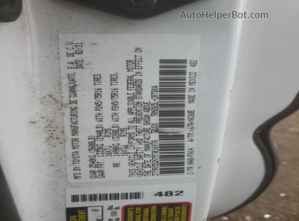 3TYRX5GN7MT016978 2021 TOYOTA TACOMA White Widok komory silnika