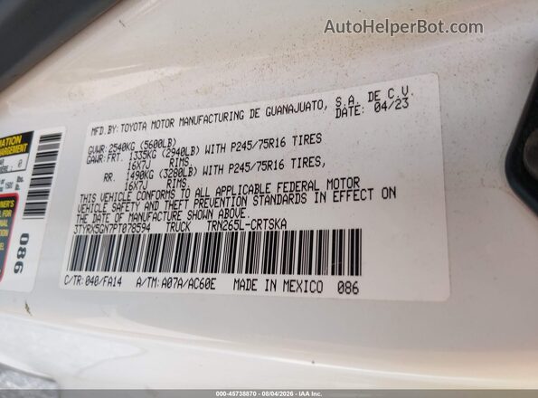 3TYRX5GN7PT078594 2023 TOYOTA TACOMA White Tył prawy