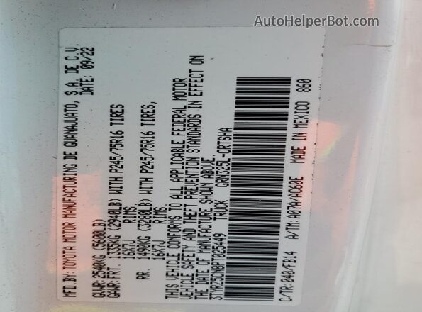 3TYRZ5CN8PT025449 2023 TOYOTA TACOMA White 