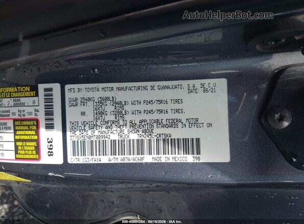 3TYSX5EN0MT009942 2021 TOYOTA TACOMA Серый Вид подкапотного пространства