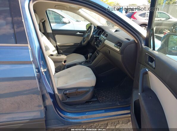 3VV0B7AX4JM126022 2018 VOLKSWAGEN TIGUAN Blue წინა სალონის ხედი