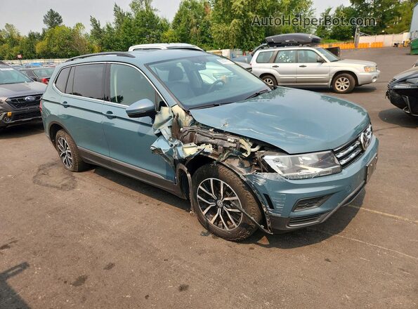 3VV2B7AX1MM127724 2021 VOLKSWAGEN TIGUAN Бирюзовый Передняя правая четверть