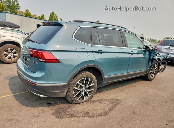 3VV2B7AX1MM127724 2021 VOLKSWAGEN TIGUAN Бирюзовый Задняя правая четверть