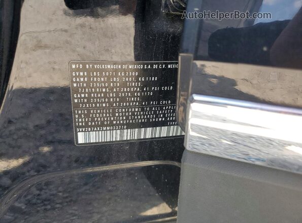 3VV2B7AX2MM033710 2021 VOLKSWAGEN TIGUAN Black Панорамний вид салону 360°