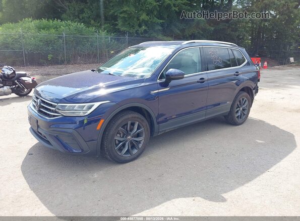 3VV2B7AX4NM101135 2022 VOLKSWAGEN TIGUAN Blue Vista tres cuartos delantera izquierda