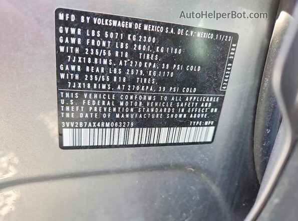 3VV2B7AX4RM063279 2024 VOLKSWAGEN TIGUAN Silver Вид підкапотного простору