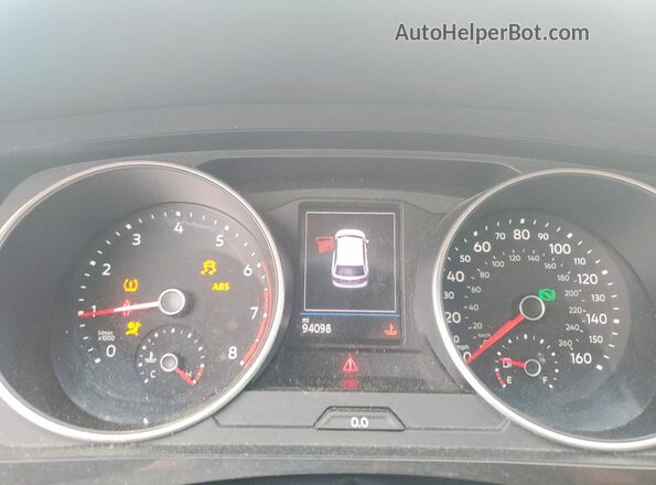 3VV2B7AX5KM033035 2019 VOLKSWAGEN TIGUAN Blue Widok zestawu wskaźników