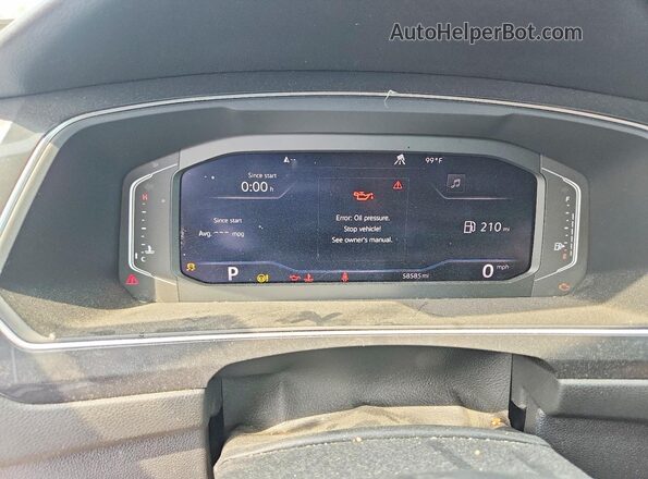 3VV2B7AX5LM121360 2020 VOLKSWAGEN TIGUAN Gray ხელსაწყოთა პანელის ხედი