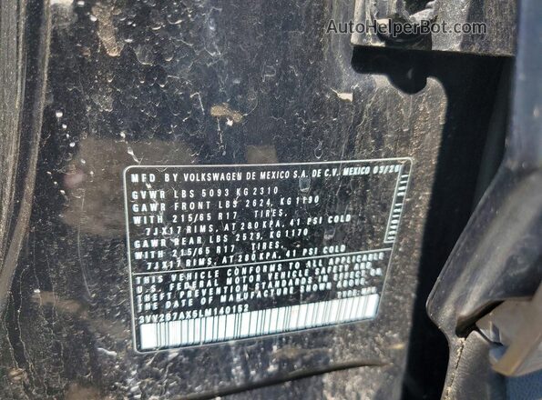 3VV2B7AX5LM140152 2020 VOLKSWAGEN TIGUAN Black VIN კოდის სტიკერის ხედი