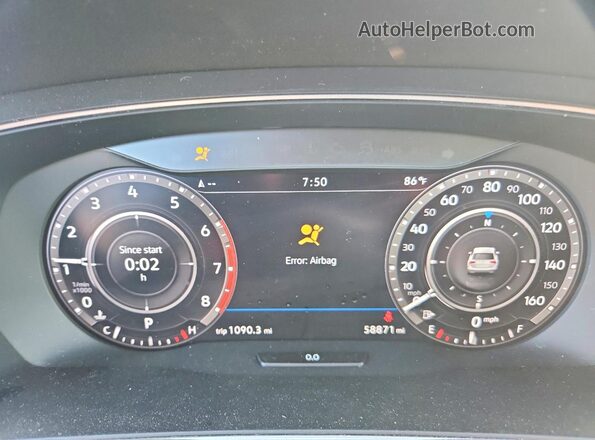 3VV2B7AX6KM006877 2019 VOLKSWAGEN TIGUAN Red Instrument cluster view