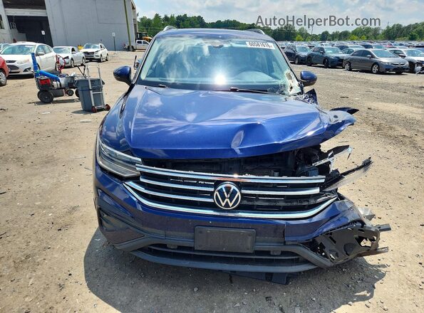 3VV2B7AX7NM018654 2022 VOLKSWAGEN TIGUAN Blue წინა ხედი