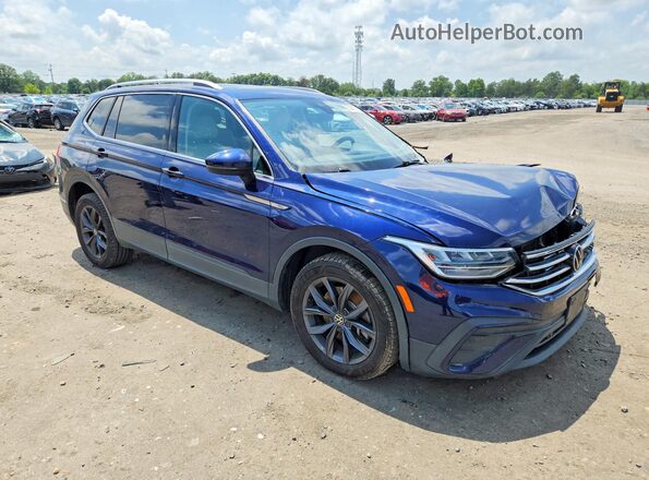 3VV2B7AX7NM018654 2022 VOLKSWAGEN TIGUAN Blue წინა მარჯვენა