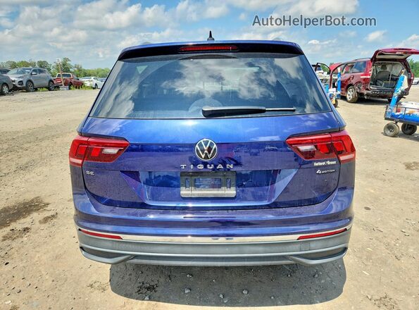 3VV2B7AX7NM018654 2022 VOLKSWAGEN TIGUAN Blue უკანა ხედი