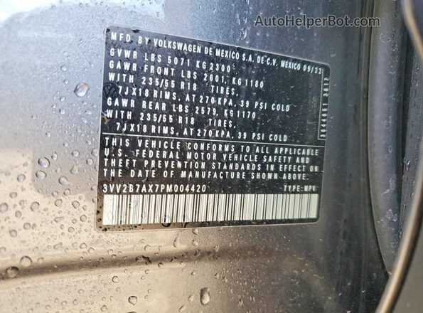 3VV2B7AX7PM004420 2023 VOLKSWAGEN TIGUAN Gray Շարժիչի բաժամունքի տեսք