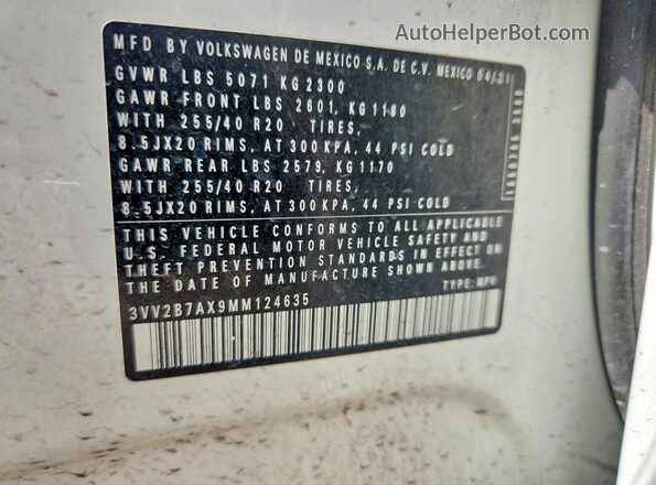 3VV2B7AX9MM124635 2021 VOLKSWAGEN TIGUAN Белый Вид подкапотного пространства