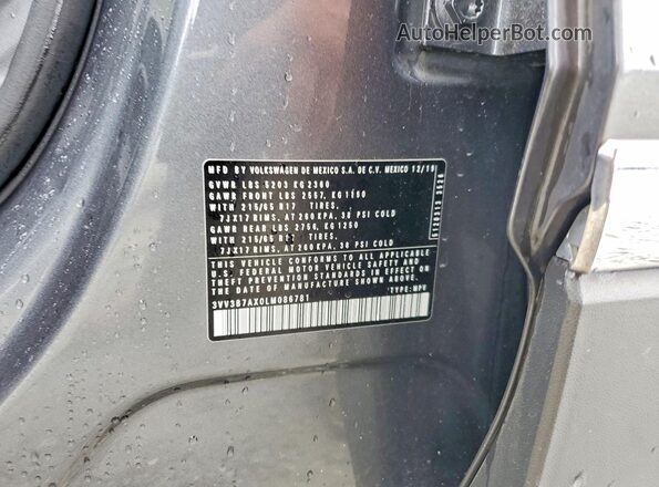 3VV3B7AX0LM086781 2020 VOLKSWAGEN TIGUAN Gray Widok komory silnika