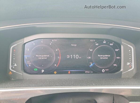 3VV3B7AX3KM199283 2019 VOLKSWAGEN TIGUAN White Instrument cluster view
