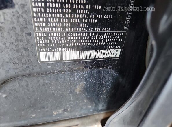 3VV3B7AX3MM052898 2021 VOLKSWAGEN TIGUAN Black Widok wnętrza 360 stopni