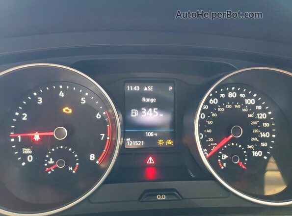 3VV3B7AX4MM116866 2021 VOLKSWAGEN TIGUAN Silver Instrument cluster view