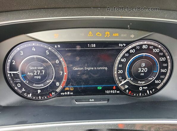 3VV3B7AX5KM005868 2019 VOLKSWAGEN TIGUAN Black ხელსაწყოთა პანელის ხედი