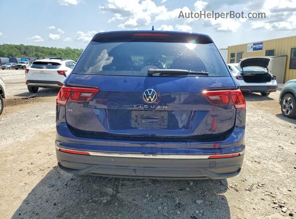 3VV3B7AX6NM018651 2022 VOLKSWAGEN TIGUAN Blue უკანა ხედი