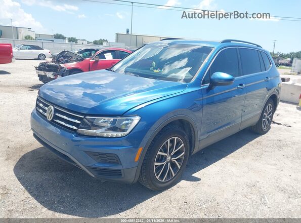 3VV3B7AX7KM016211 2019 VOLKSWAGEN TIGUAN Blue Առջևի ձախ երեք քառորդ տեսարան