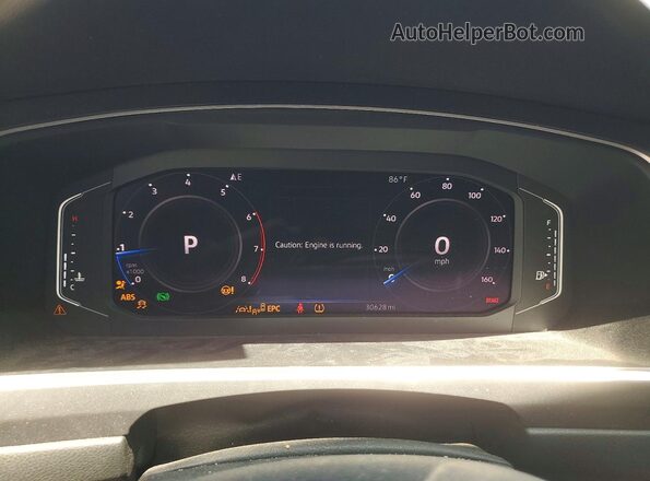 3VV3B7AX7LM130839 2020 VOLKSWAGEN TIGUAN White Instrument cluster view