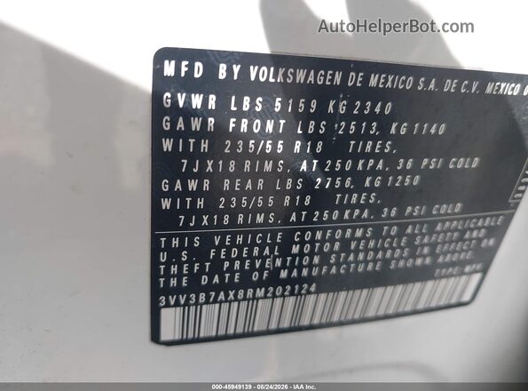 3VV3B7AX8RM202124 2024 VOLKSWAGEN TIGUAN White Engine compartment view