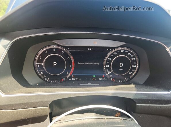 3VV4B7AX0KM023957 2019 VOLKSWAGEN TIGUAN Blue ხელსაწყოთა პანელის ხედი
