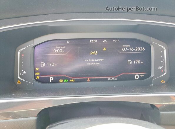 3VV4B7AX1PM039253 2023 VOLKSWAGEN TIGUAN Blue Instrument cluster view
