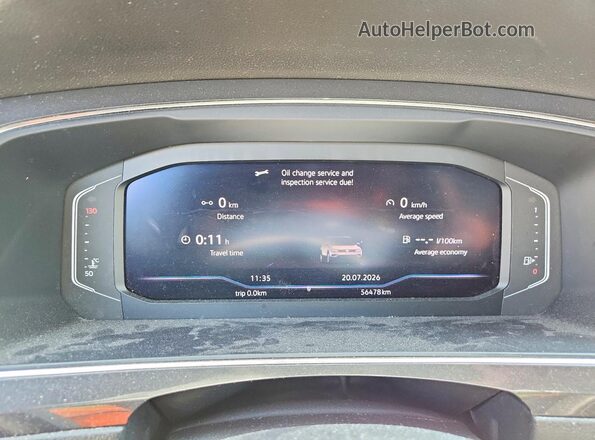 3VV4B7AX7LM022337 2020 VOLKSWAGEN TIGUAN Black Instrument cluster view