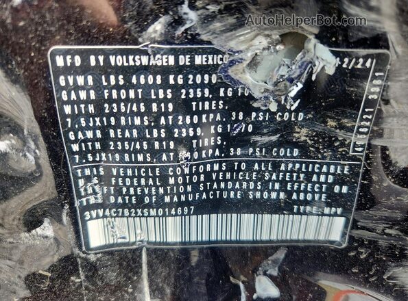 3VV4C7B2XSM014697 2025 VOLKSWAGEN TAOS Black Widok wnętrza 360 stopni