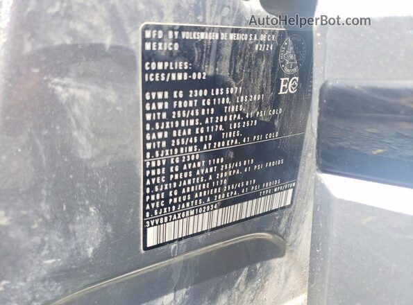 3VV8B7AX6RM102934 2024 VOLKSWAGEN TIGUAN Silver VIN կոդի պիտակի տեսք