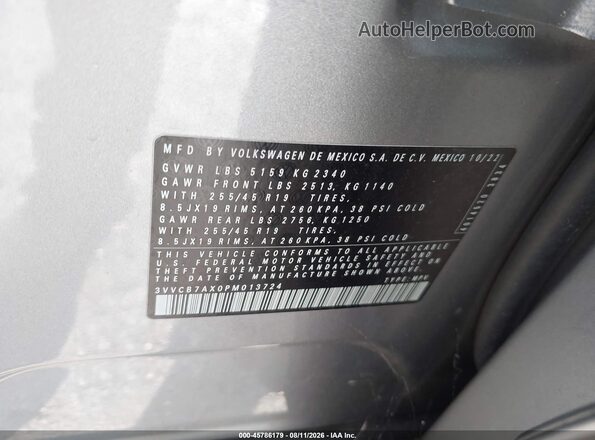 3VVCB7AX0PM013724 2023 VOLKSWAGEN TIGUAN Gray ძრავის განყოფილების ხედი