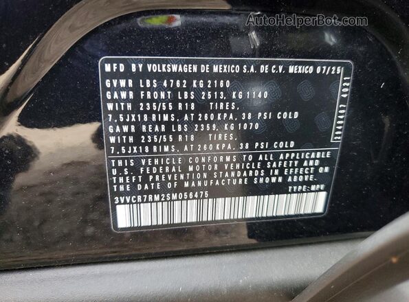 3VVCR7RM2SM056475 2025 VOLKSWAGEN TIGUAN Черный Вид наклейки с VIN-кодом