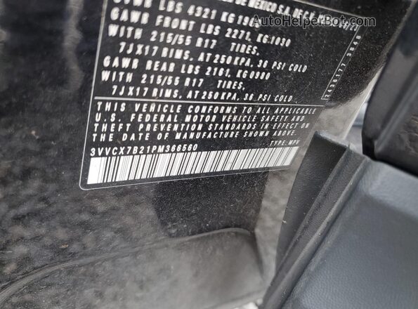 3VVCX7B21PM366560 2023 VOLKSWAGEN TAOS Black Widok wnętrza 360 stopni