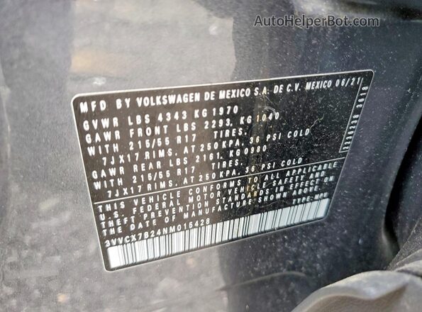 3VVCX7B24NM015428 2022 VOLKSWAGEN TAOS Gray Widok komory silnika