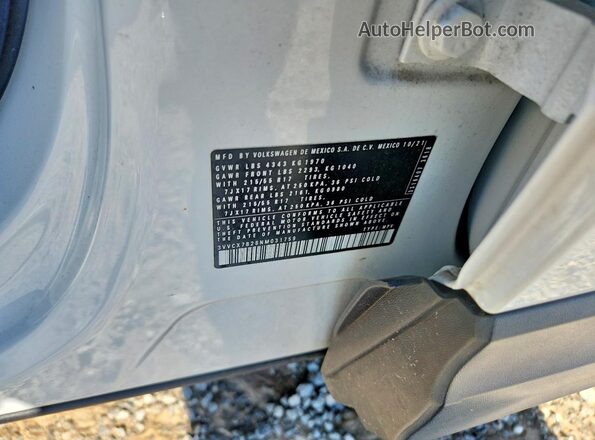 3VVCX7B28NM031759 2022 VOLKSWAGEN TAOS White Вид наклейки з VIN-кодом