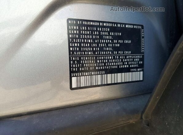 3VVER7RM0TM009259 2026 VOLKSWAGEN TIGUAN Silver Engine compartment view