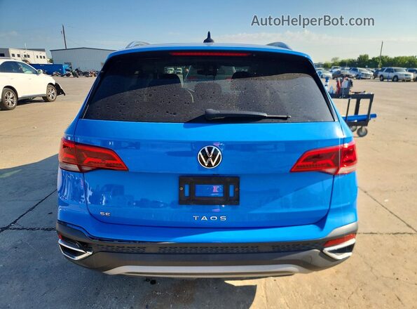 3VVEX7B25PM303017 2023 VOLKSWAGEN TAOS Blue უკანა ხედი